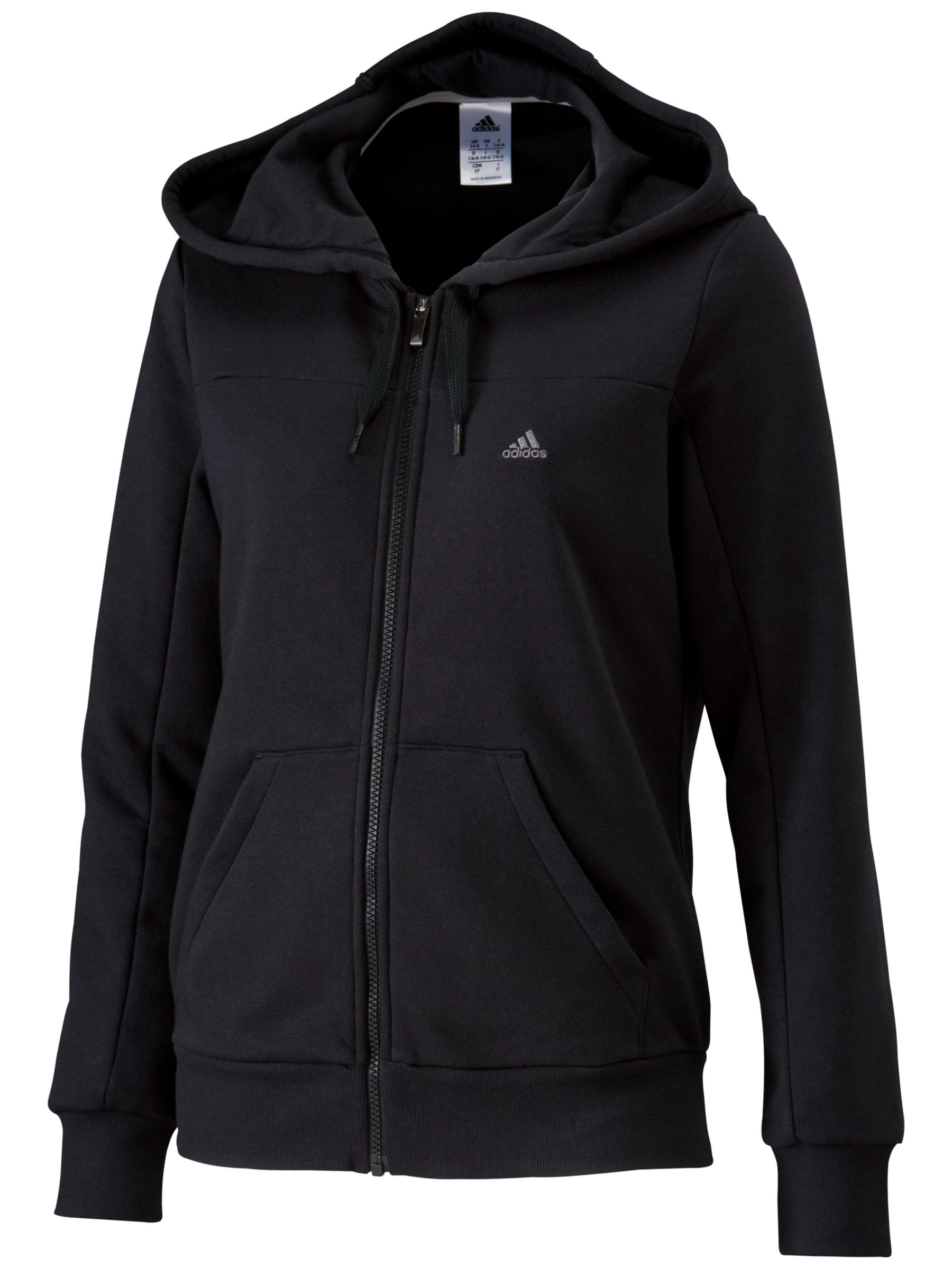 Adidas Essentials Long Sleeve Hooded Top, Black