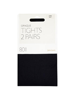 John Lewis & Partners 80 Denier Opaque Tights, Pack of 2
