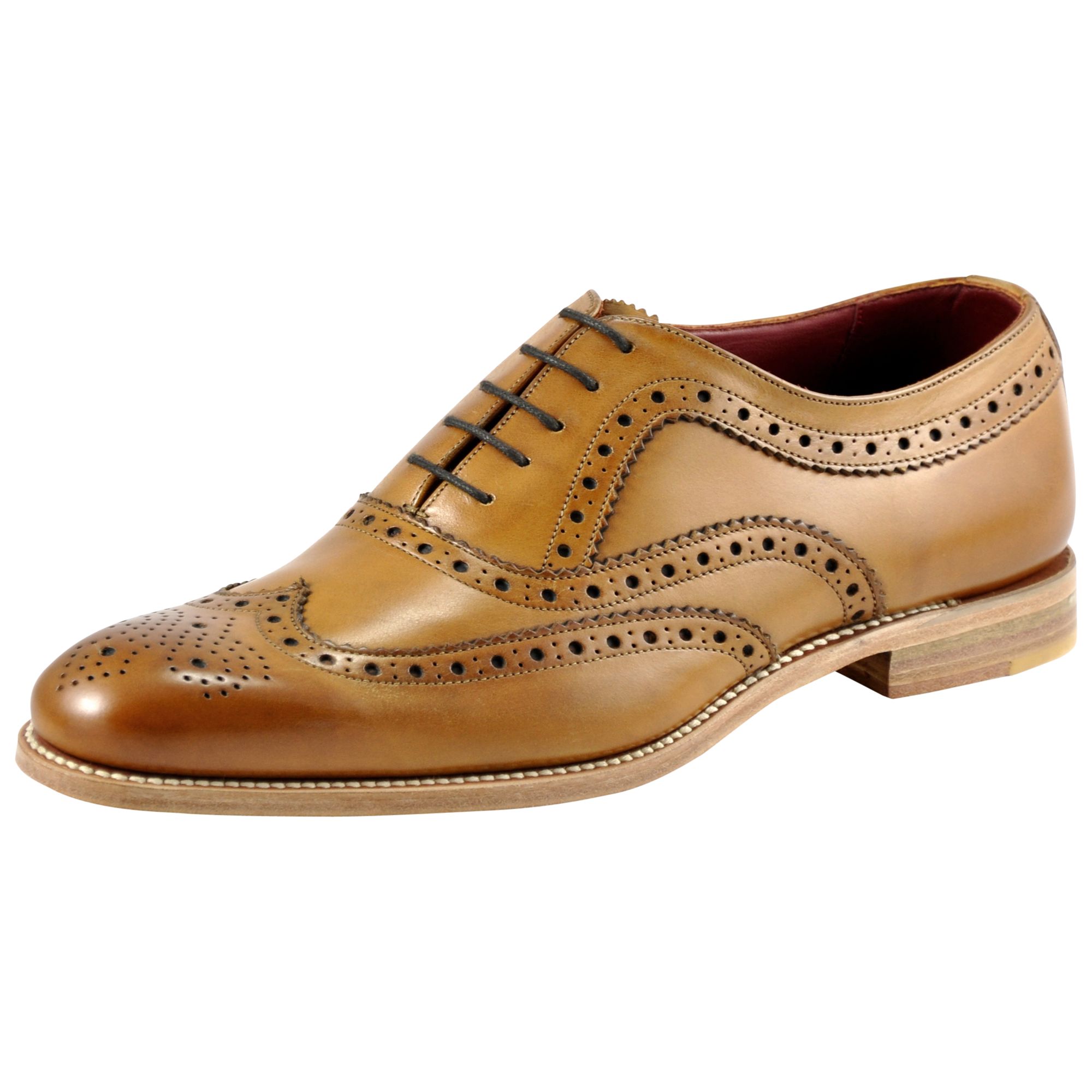 Loake Fearnley Brogue Oxford Shoes, Tan