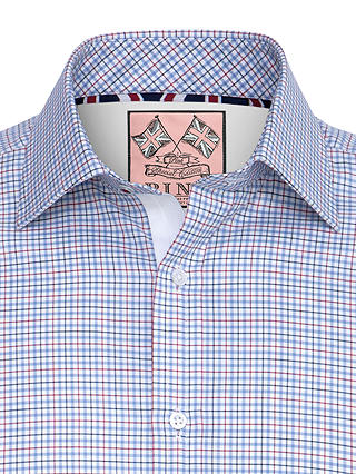 Thomas Pink Kemball Check XL Sleeve Shirt, Blue/Red/White