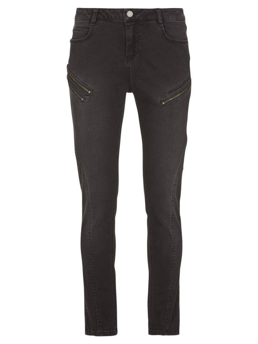 Double Zip Jeans, Black 588278