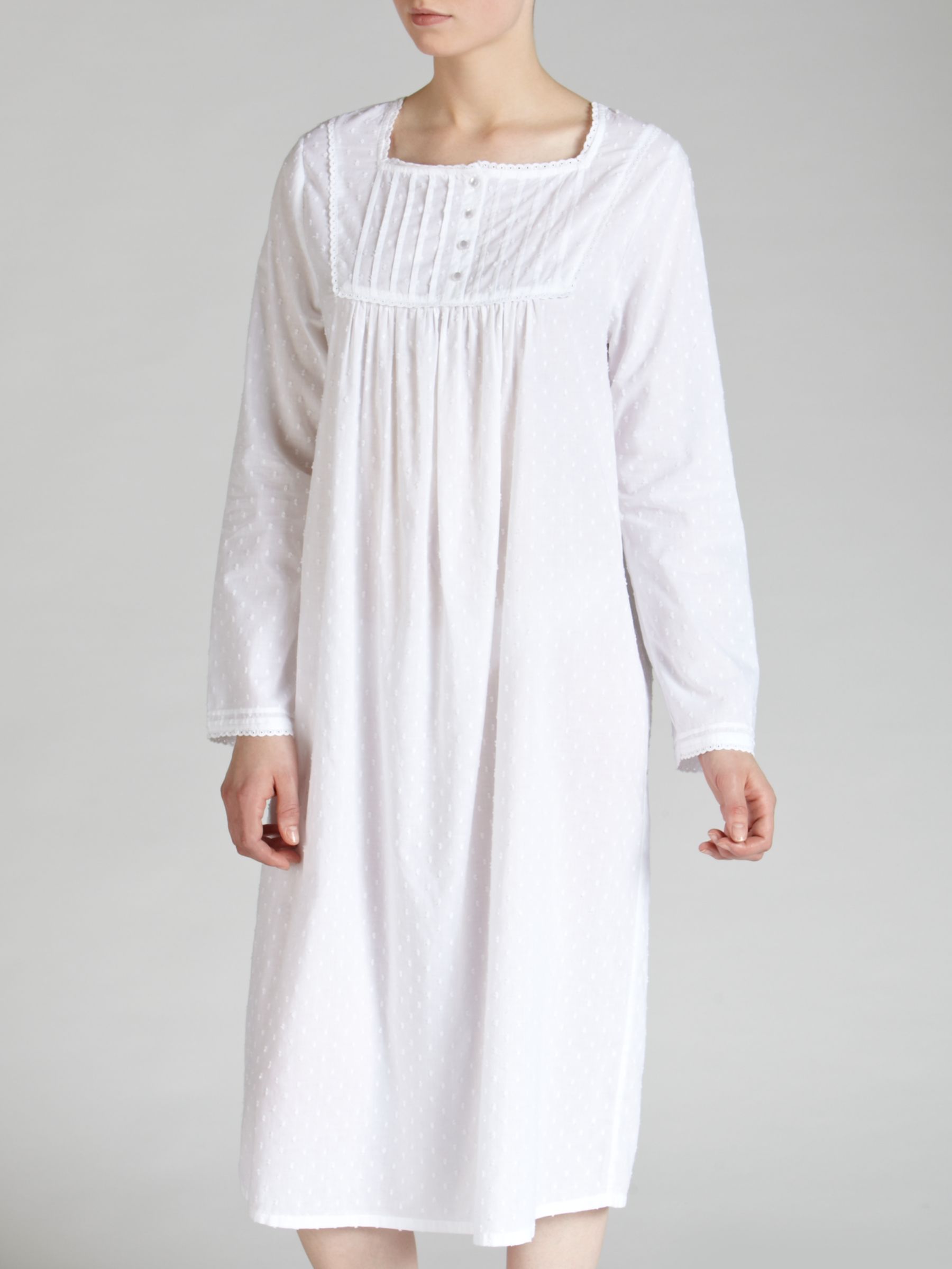 John Lewis Long Cotton Nightdress, White