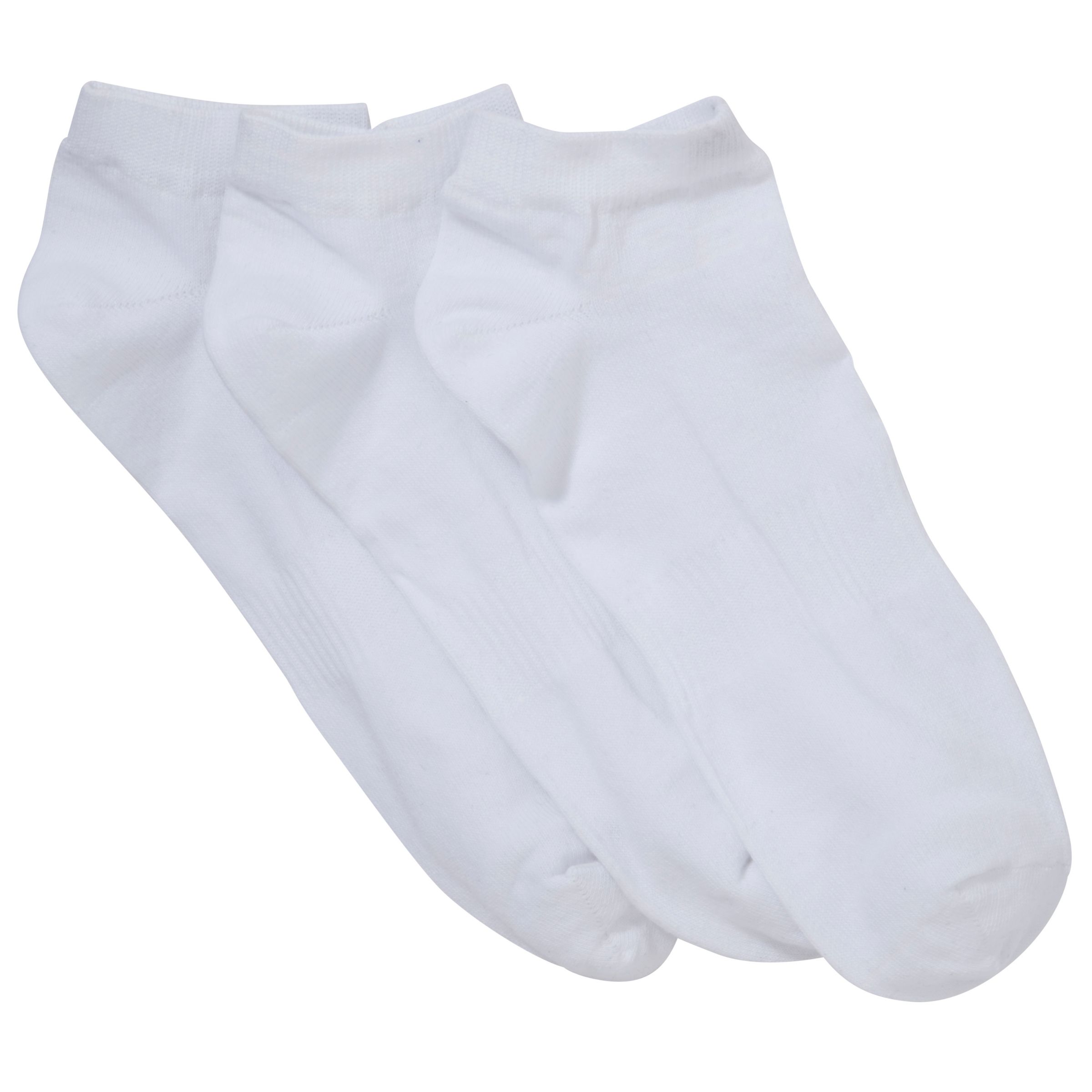 John Lewis & Partners Cotton Trainer Socks, Pack of 3, White