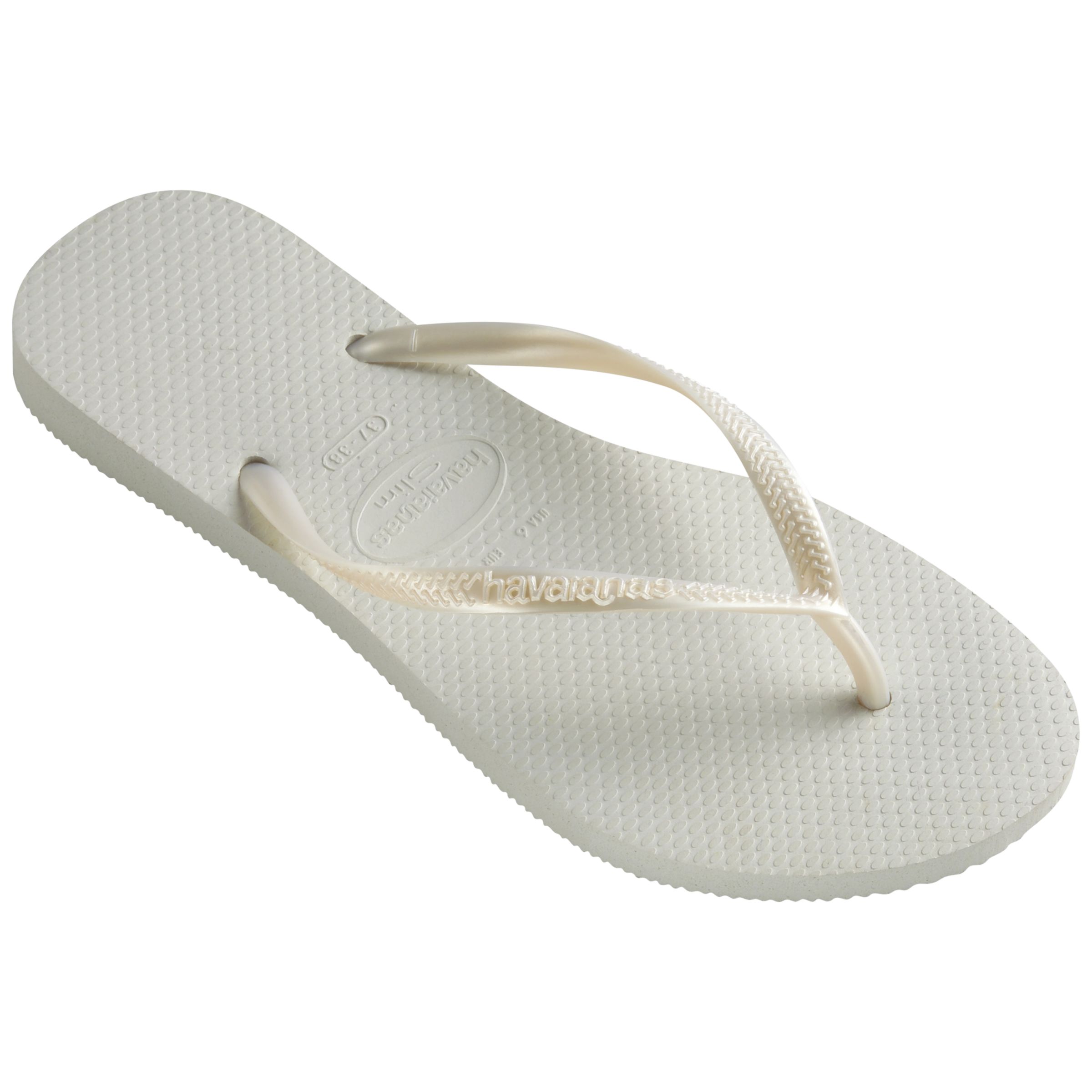 Havaianas Slim Flip Flops, White, 6-7