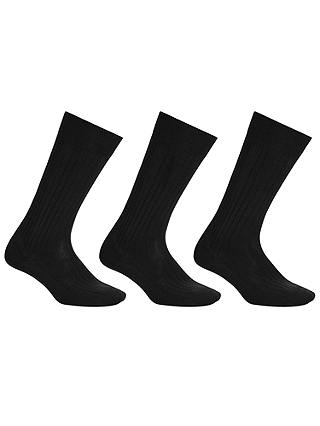 John Lewis & Partners Wool Rich Long Socks, Pack of 3
