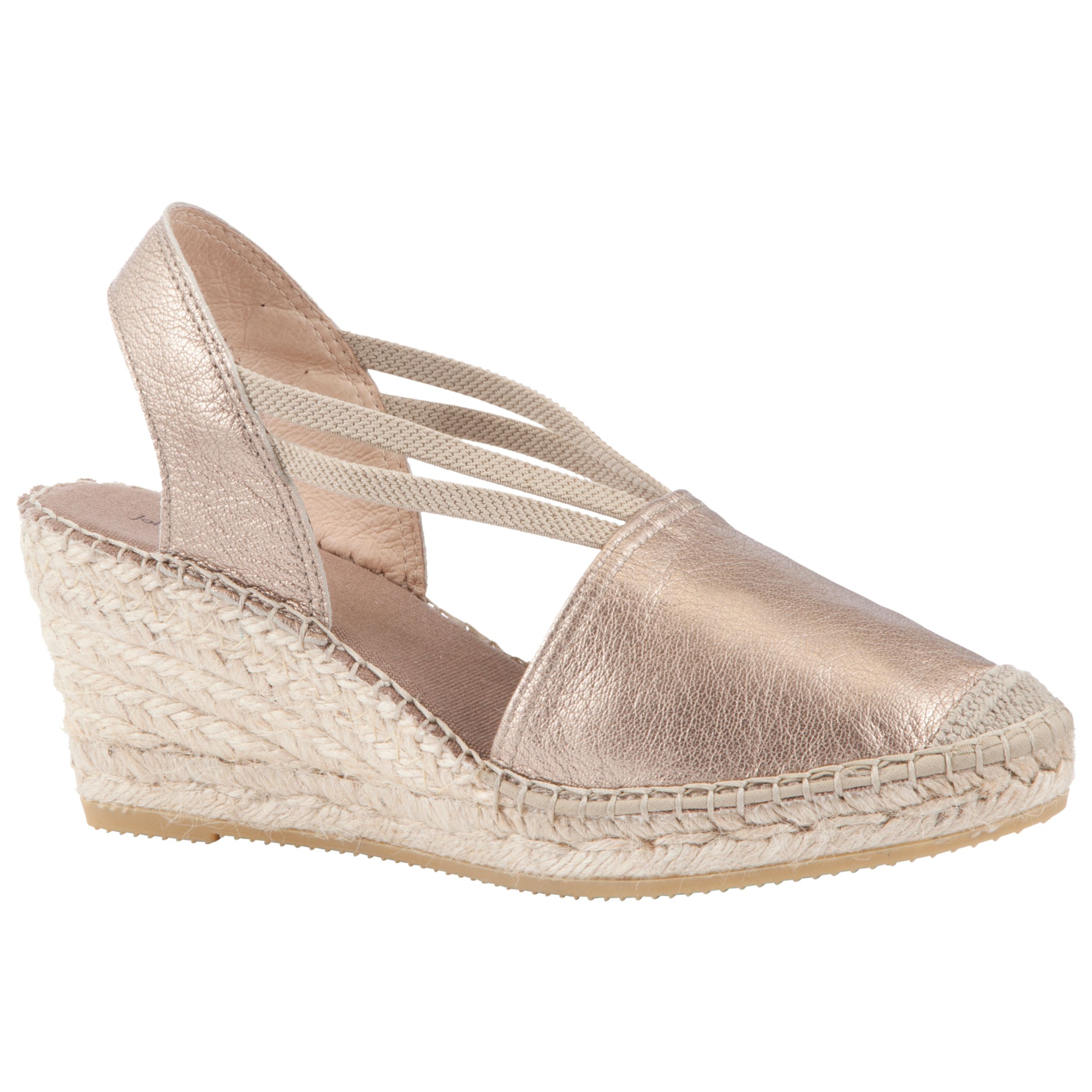 Buy John Lewis Palma Leather Espadrille Wedge Sandals, Gold Online at ...