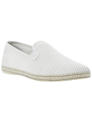 Dune Fence Perforated Espadrilles, Off White