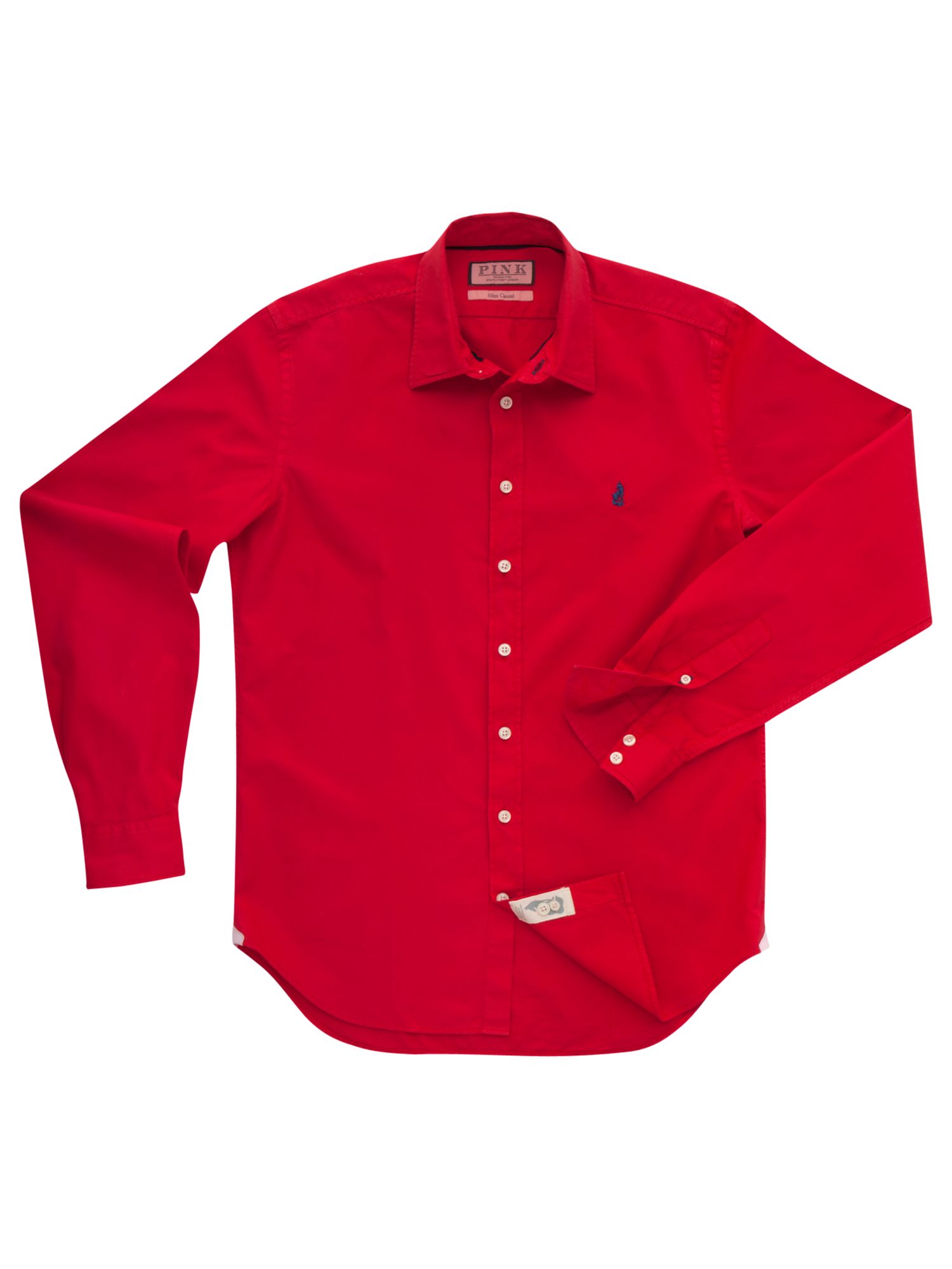 Thomas Pink Drake Plain Button Cuff Shirt, Red