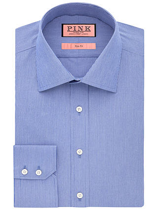 Thomas Pink Murphy Stripe Long Sleeve Shirt, Blue/White