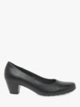 Gabor Brambling Wide Fit Leather Court Shoes, Black