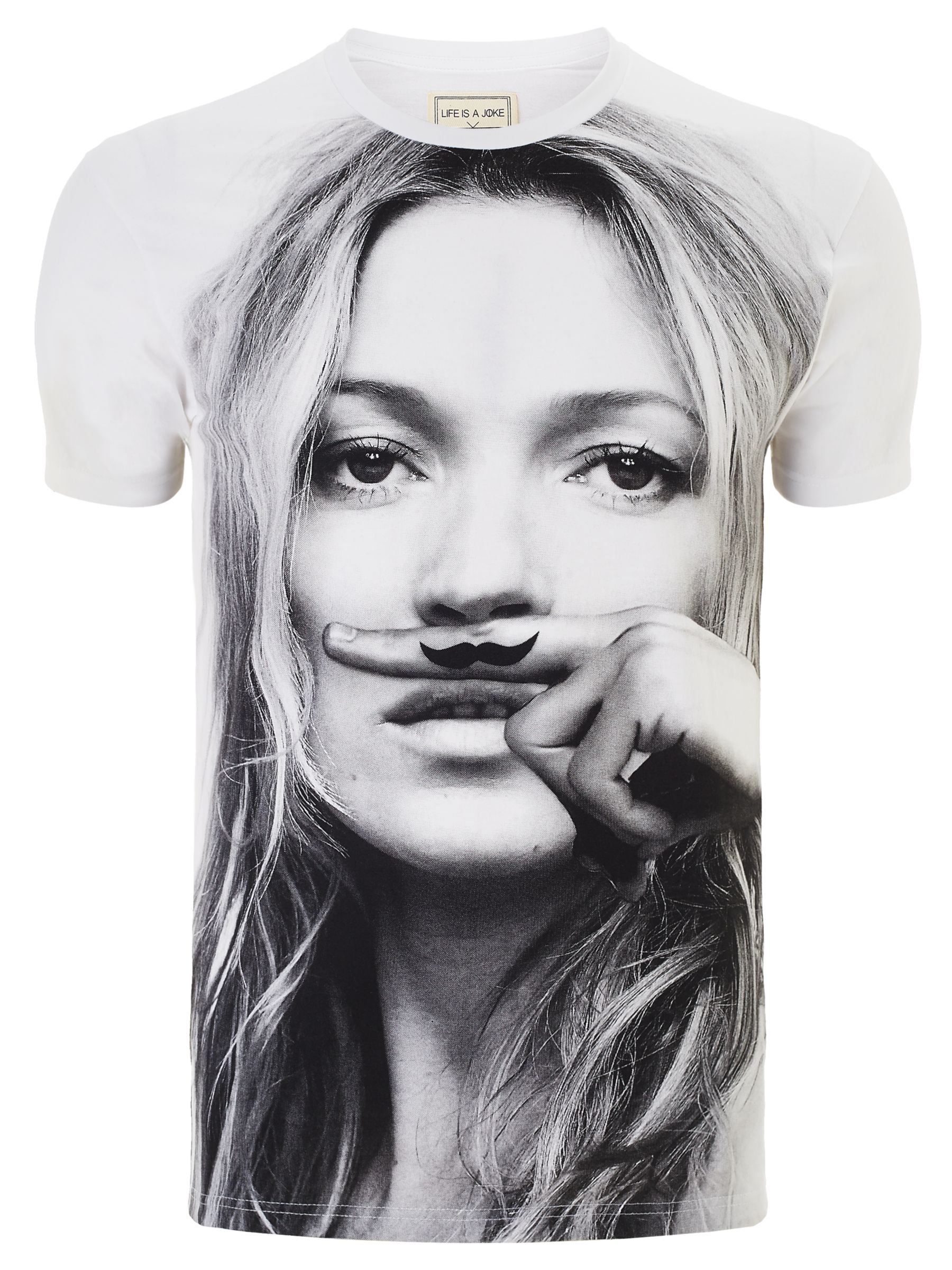 Buy Eleven Paris Kate Moss Moustache T-Shirt, White Online at johnlewis.com