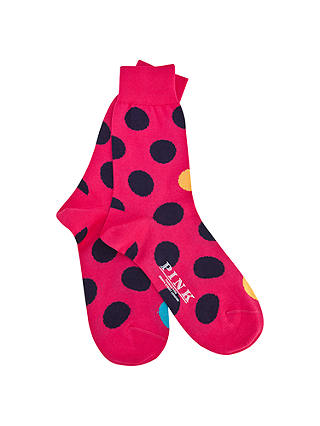 Thomas Pink Seymour Spot Socks, Pink/Navy