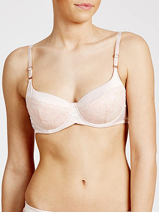 COLLECTION by John Lewis Lucille Lace Balcony Bra, Blush / Mellow Rose