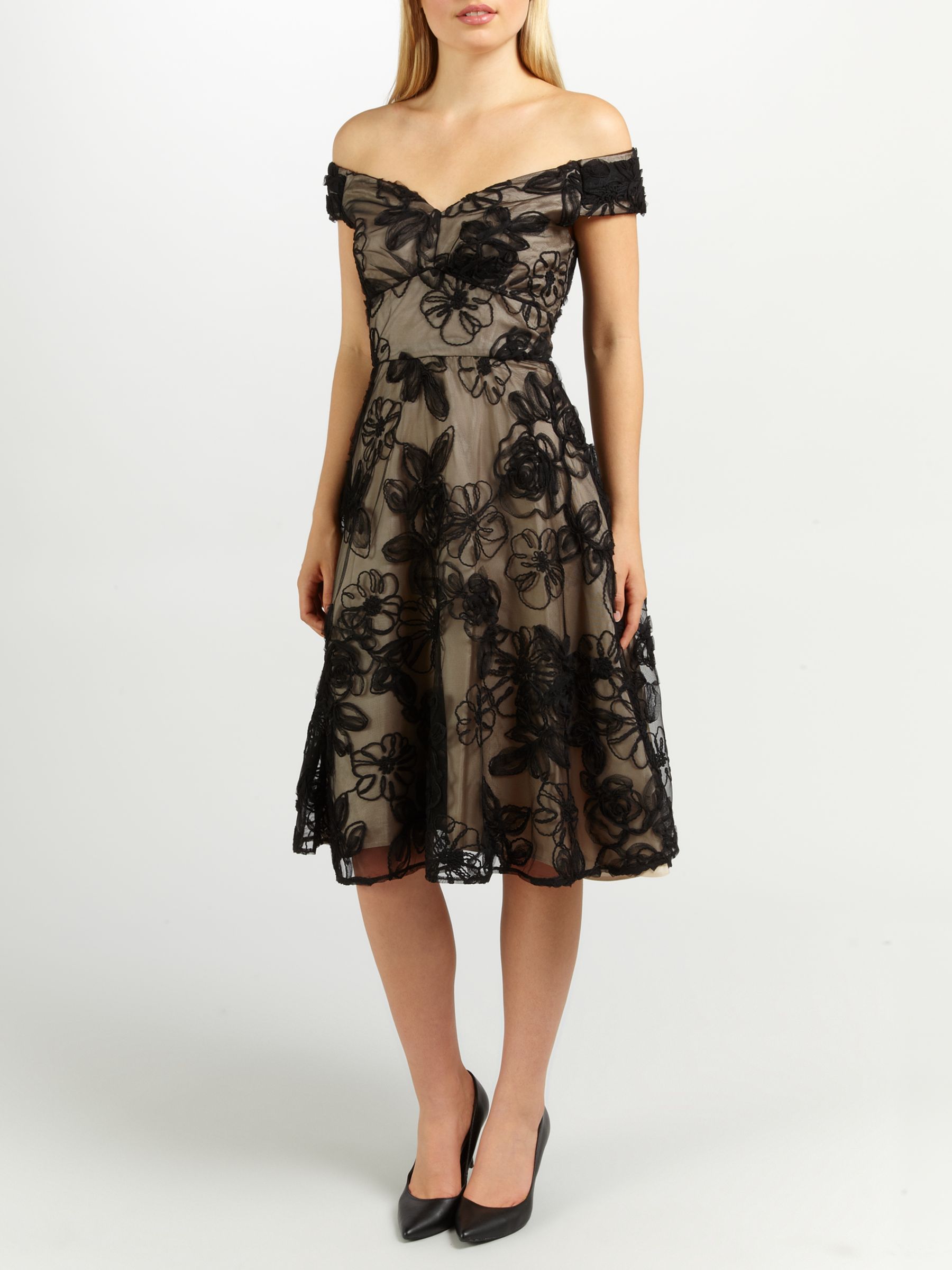 Buy Ariella Nova Prom Short Dress, BlackChampagne Online at johnlewis ...