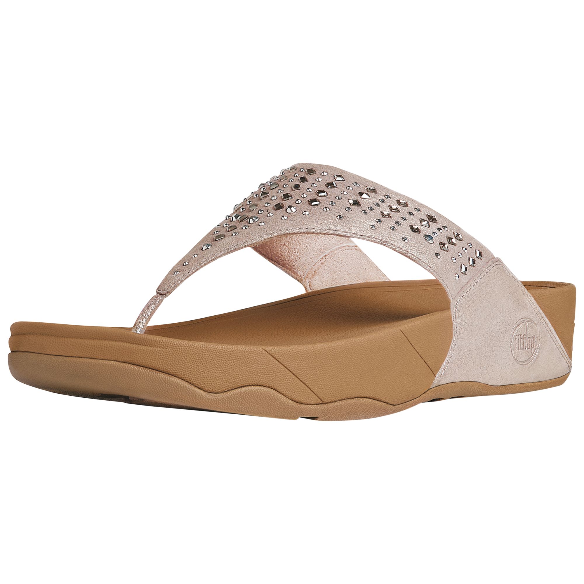 Buy FitFlop Novy Rhinestone Thong Sandals, Nude Online at johnlewis ...