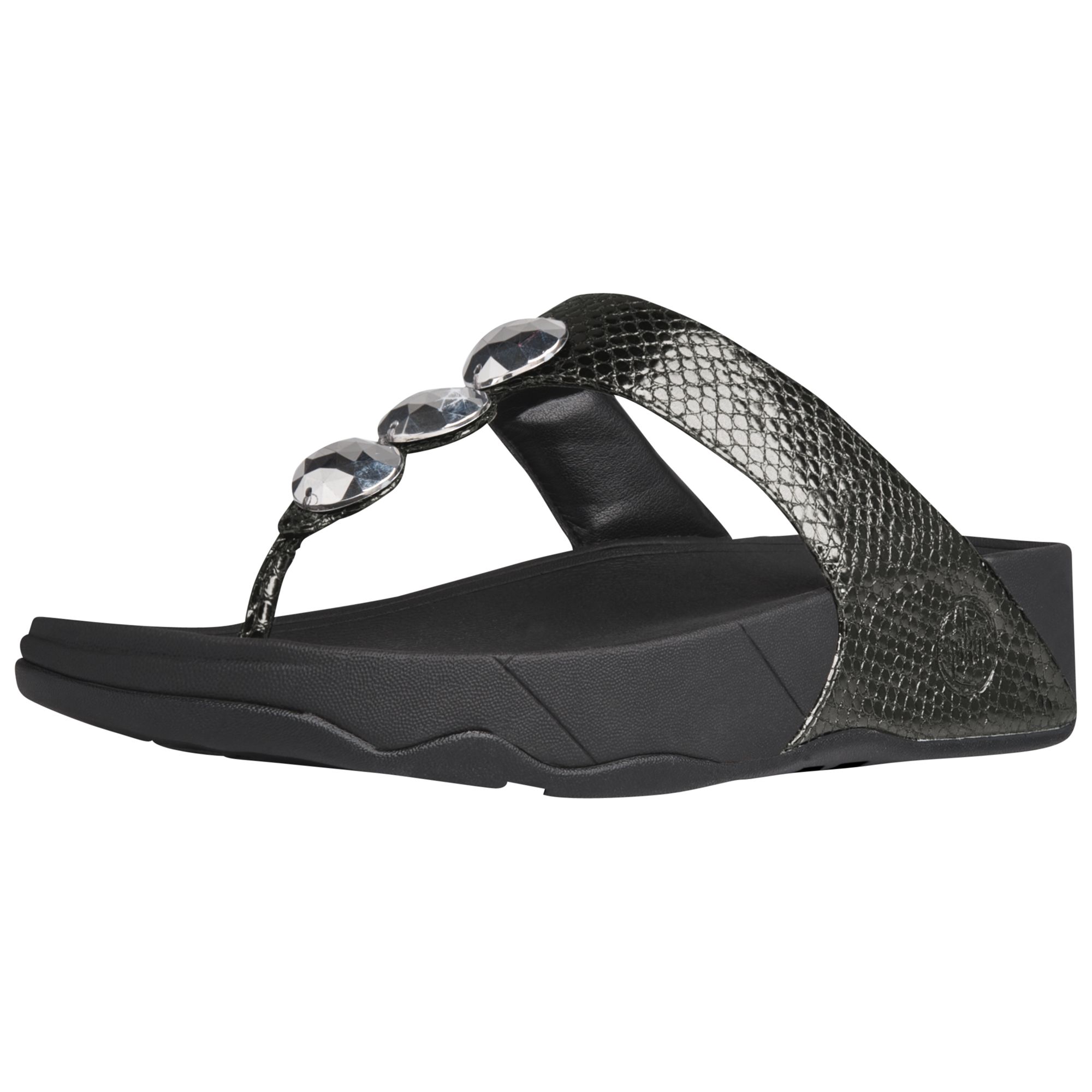 Buy FitFlop Petra Jewelled Leather Thong Sandals Online at johnlewis ...