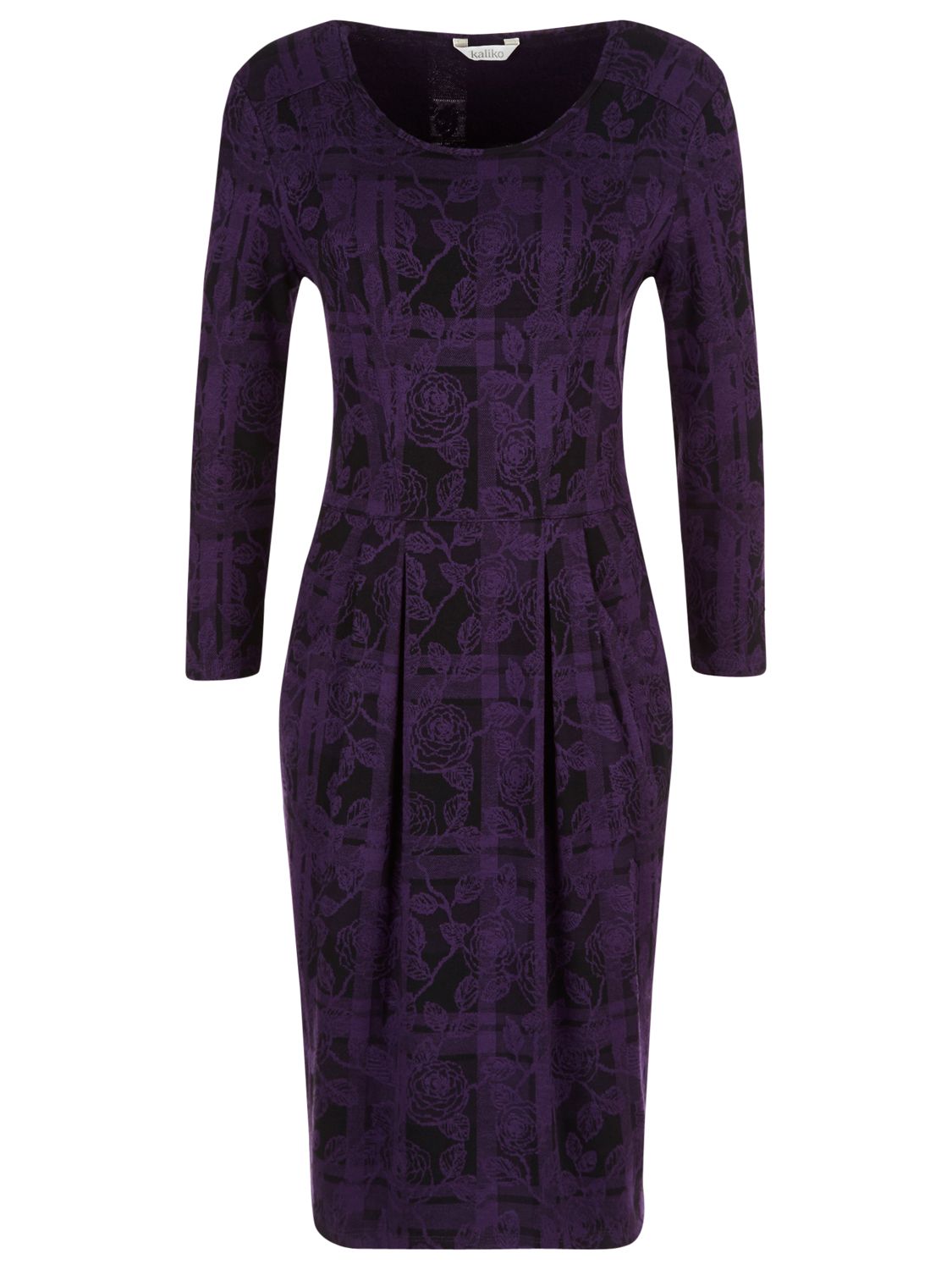 Buy Kaliko Check Lace Jacquard Dress, Dark Purple Online at johnlewis ...