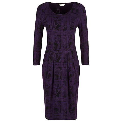 Buy Kaliko Check Lace Jacquard Dress, Dark Purple Online at johnlewis ...