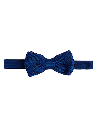John Lewis & Partners Knitted Bow Tie, Blue