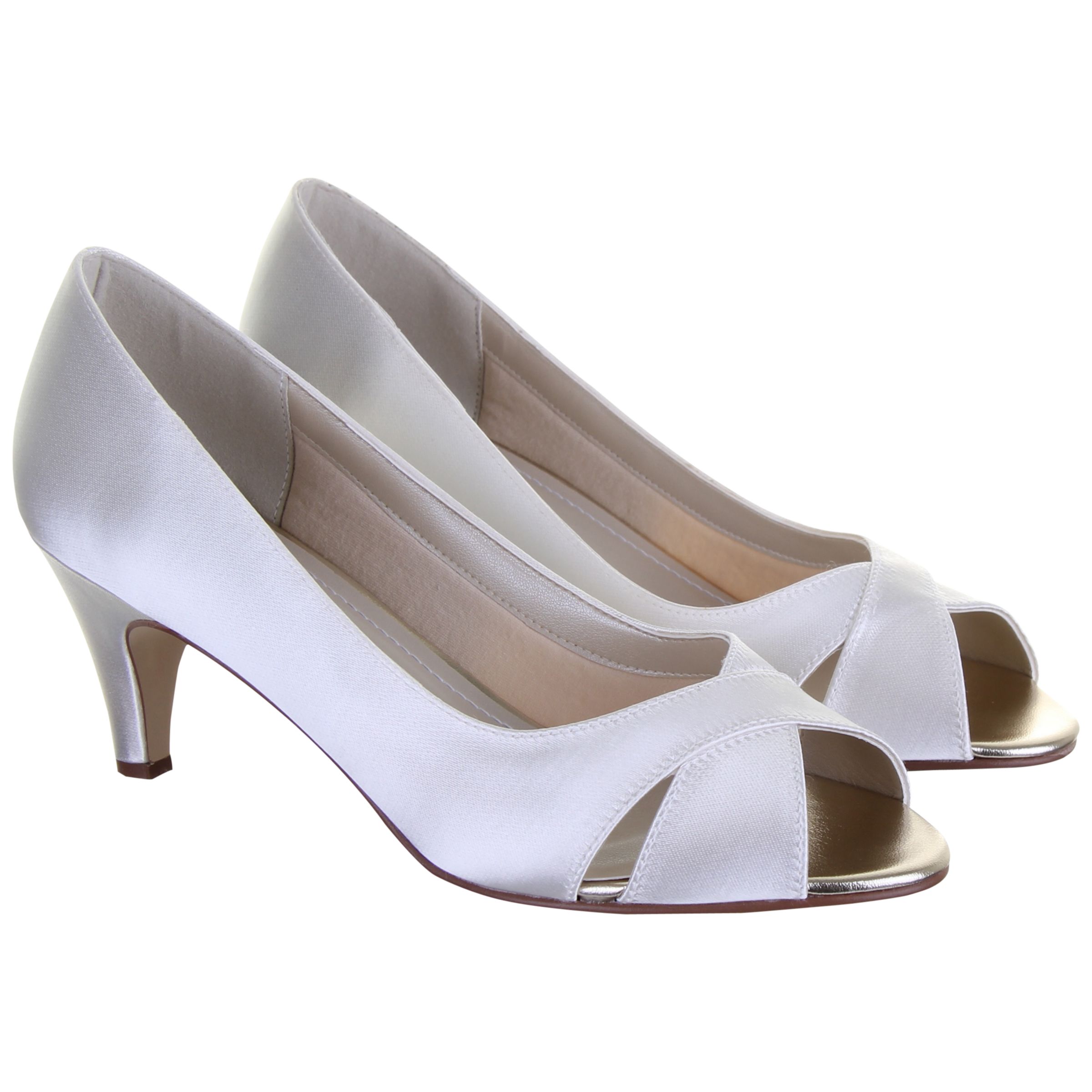Buy Rainbow Club Evie Kitten Heel Court Shoes, Ivory Online at ...