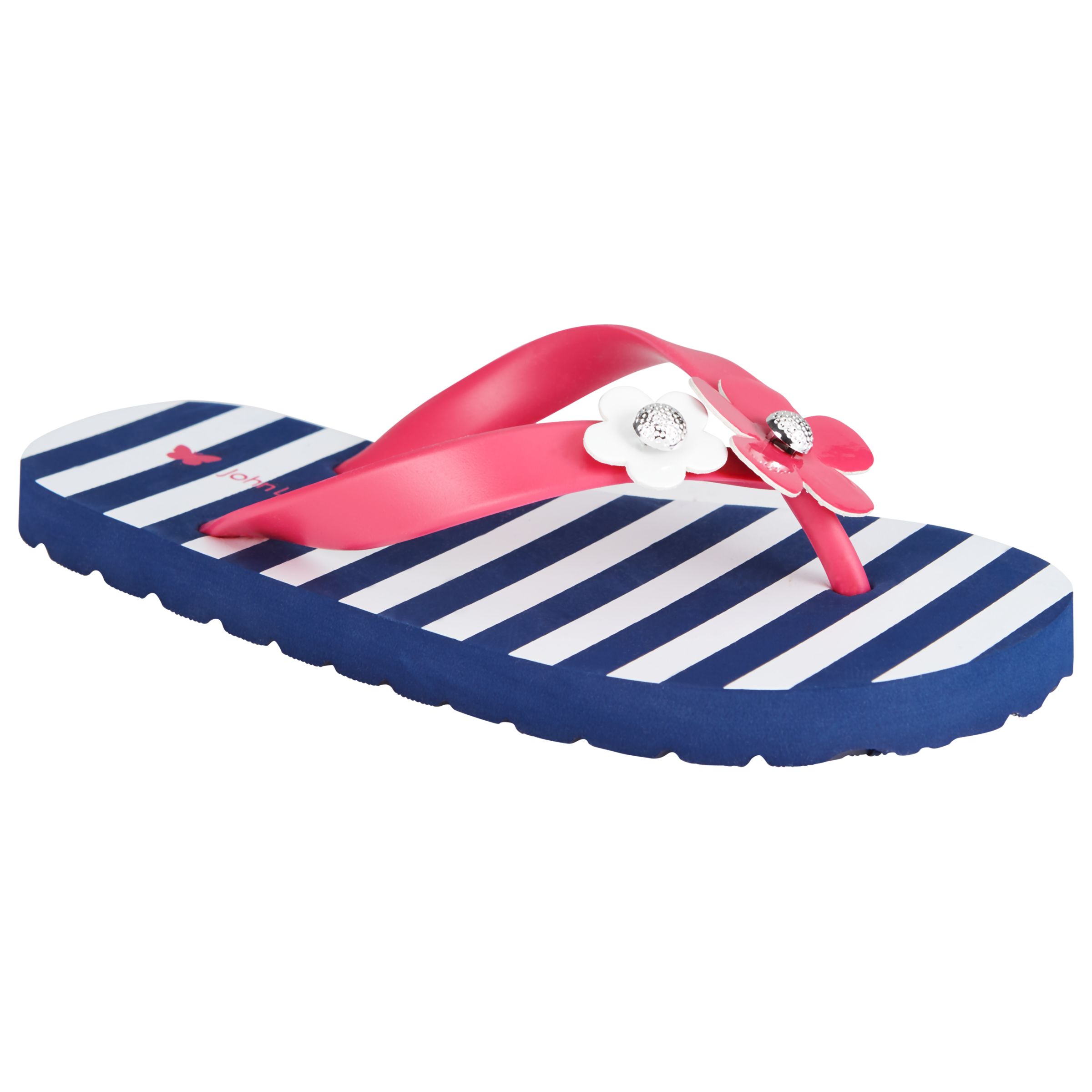 Buy John Lewis Nautical Daisy Flip Flops, NavyPink | John Lewis