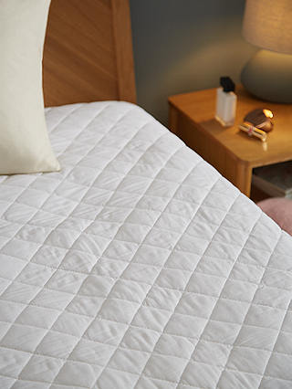 John Lewis Natural Cotton Quilted Mattress Protector