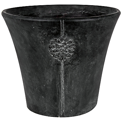 Ivyline Tuscany Embossed Pot, Grey