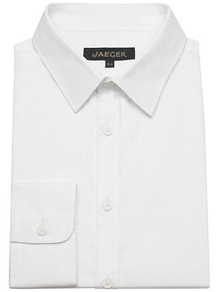 Jaeger Poplin Point Collar Shirt, White