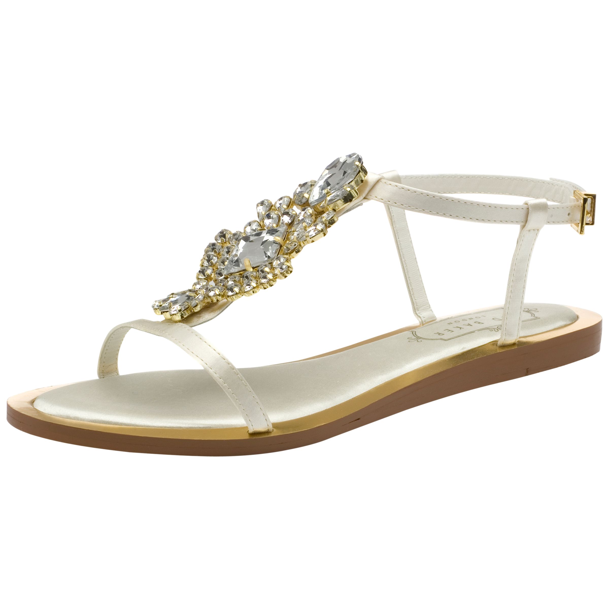 ... Tie the Knot Roseupe Jewelled Sandals, Cream Online at johnlewis