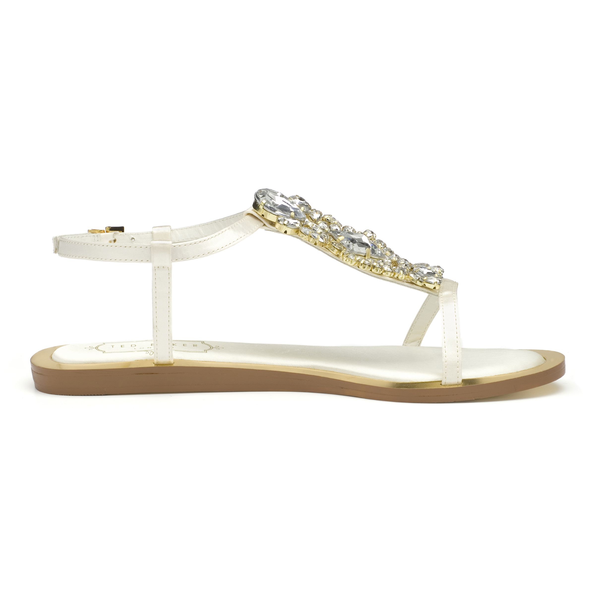 ... Tie the Knot Roseupe Jewelled Sandals, Cream Online at johnlewis