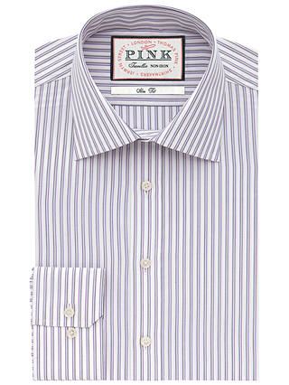 Thomas Pink Becker Stripe Shirt, White/Purple
