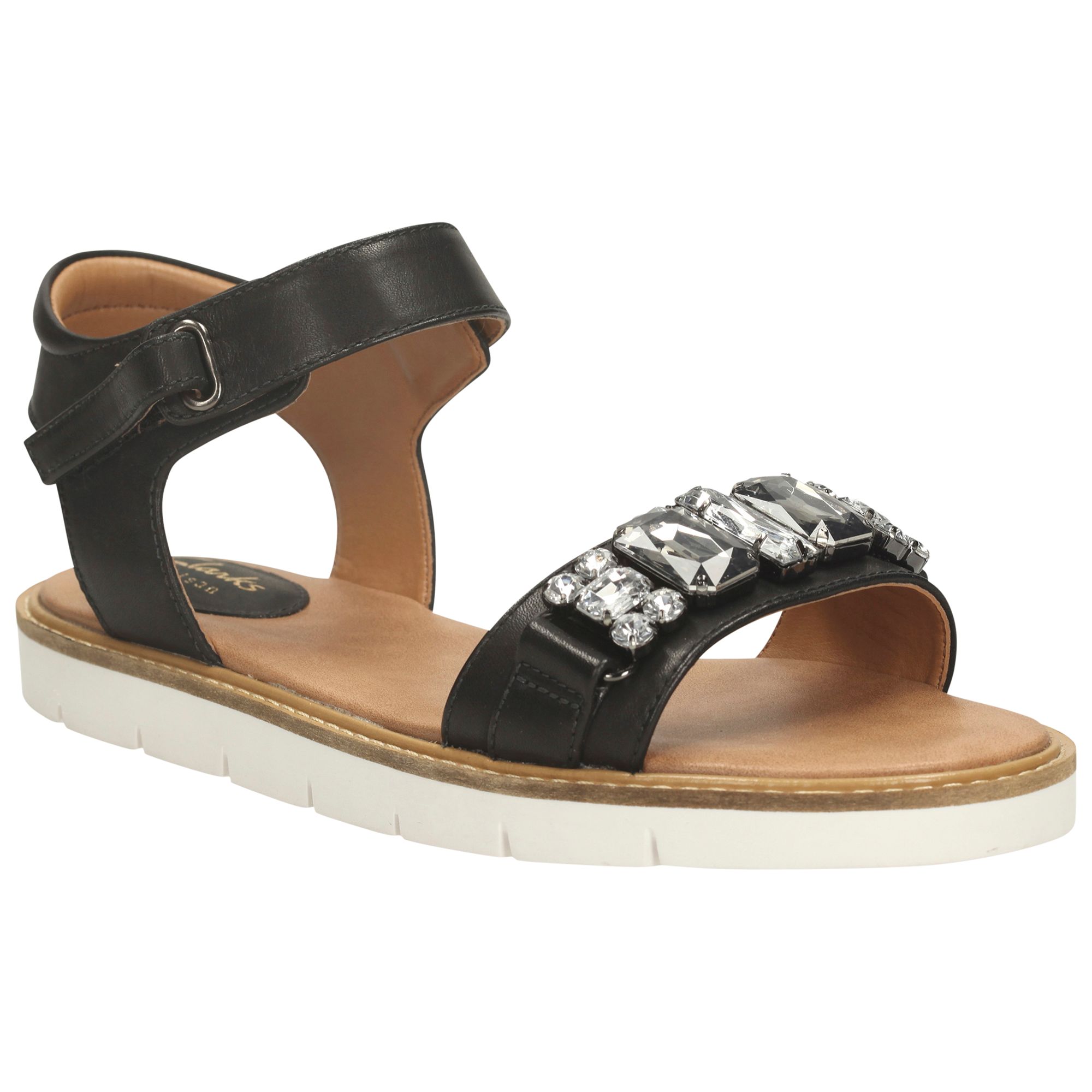 Buy Clarks Lydie Joelle Leather Flatform Bejewelled Sandals Online at ...