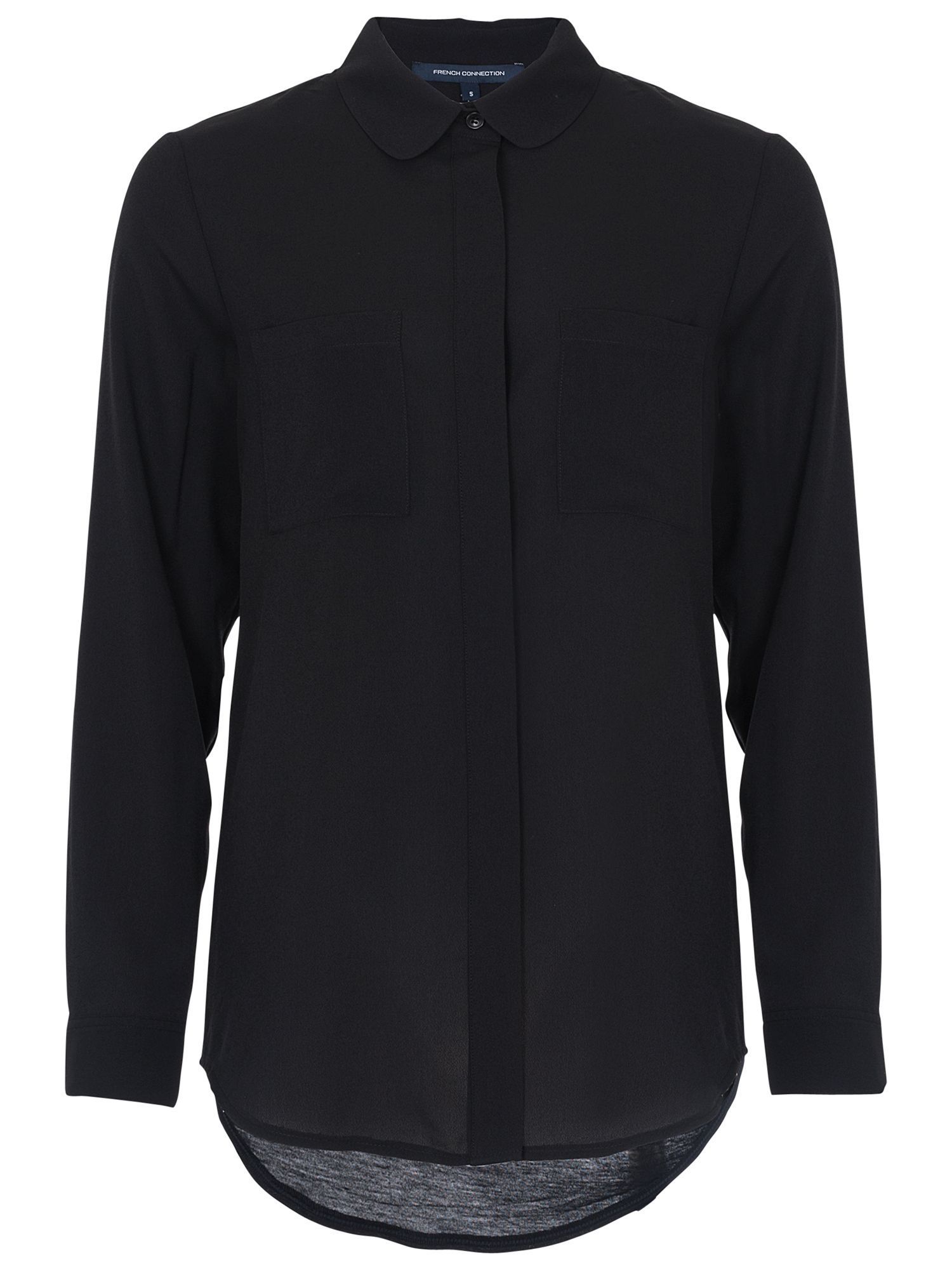 French Connection Polly Plains Pocket Detail Shirt, Black