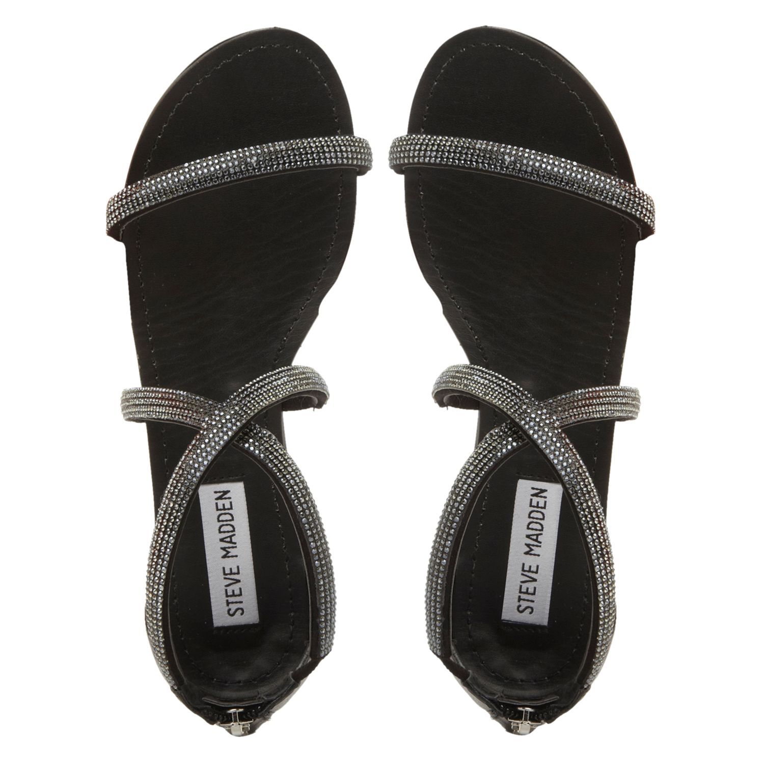 Buy Steve Madden Zsaza Cross Over Strap Sandals, Black Online at ...