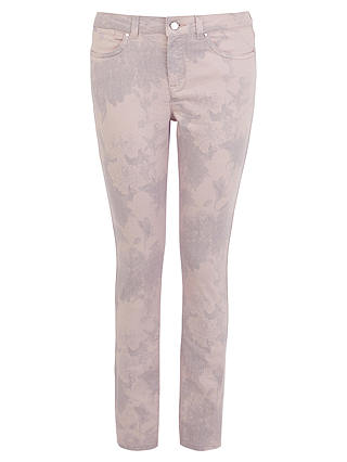 Karen Millen Floral Skinny Jeans, Grey/Multi
