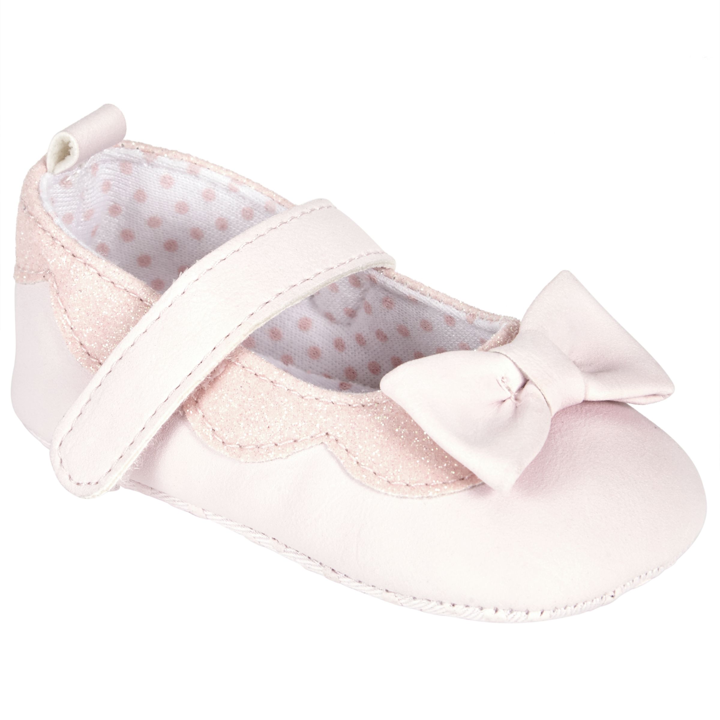 Buy John Lewis Baby Glitter Bow Shoes, Pink Online at johnlewis