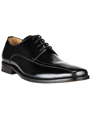 John Lewis & Partners Albert Tramline Leather Derby Shoes, Black