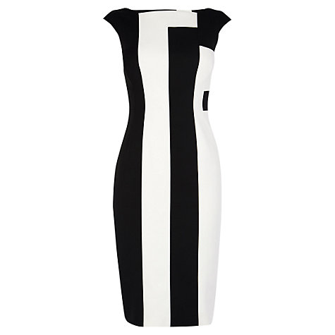 Buy Karen Millen Vertical Stripe Dress, Black Online at johnlewis.com