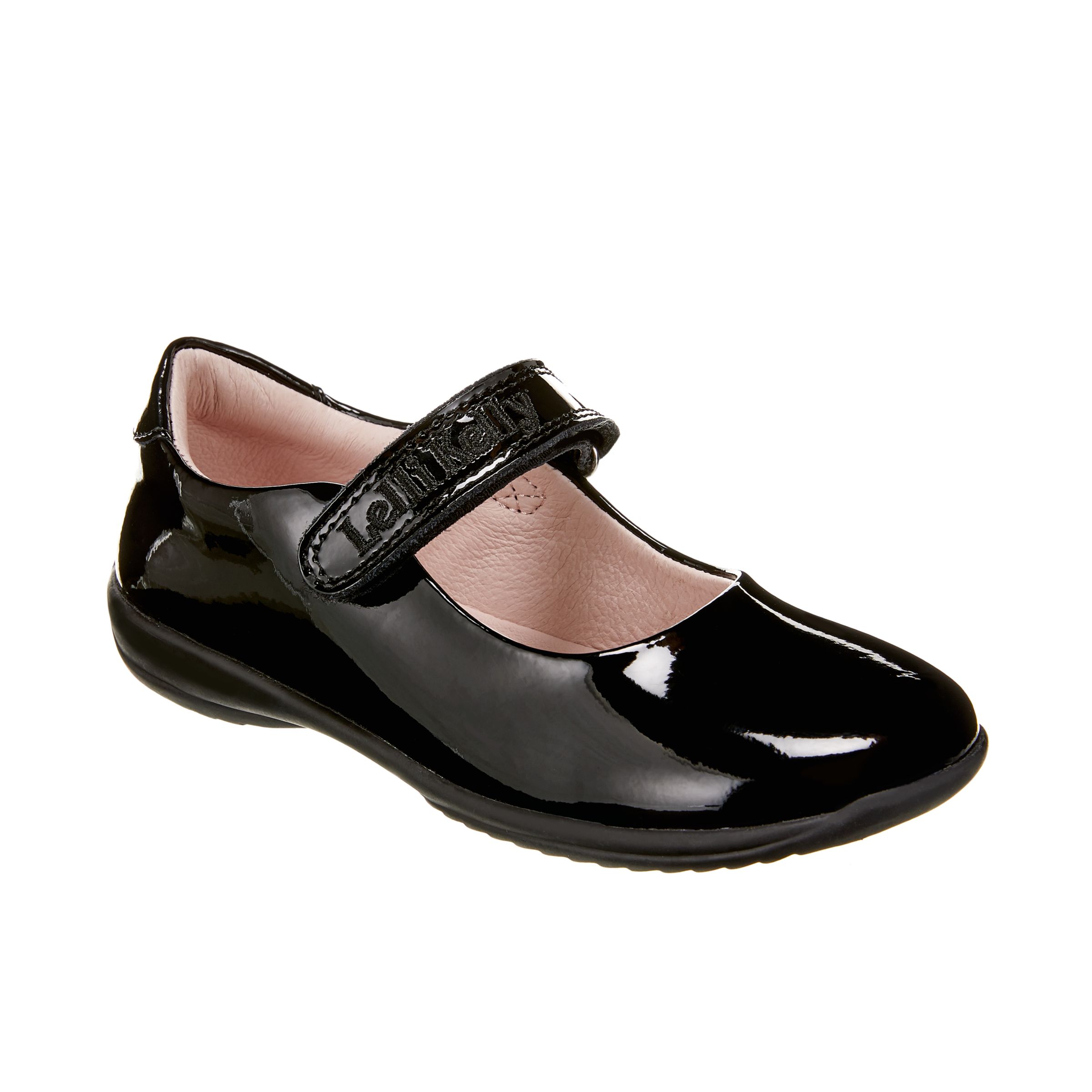Lelli Kelly Kids' Classic Mary Jane Riptape School Shoes, Black Patent