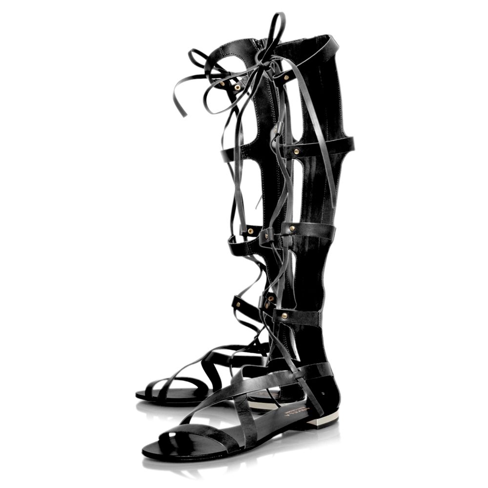 ... Carvela Kiki Leather Knee High Gladiator Lace Up Sandals | John Lewis