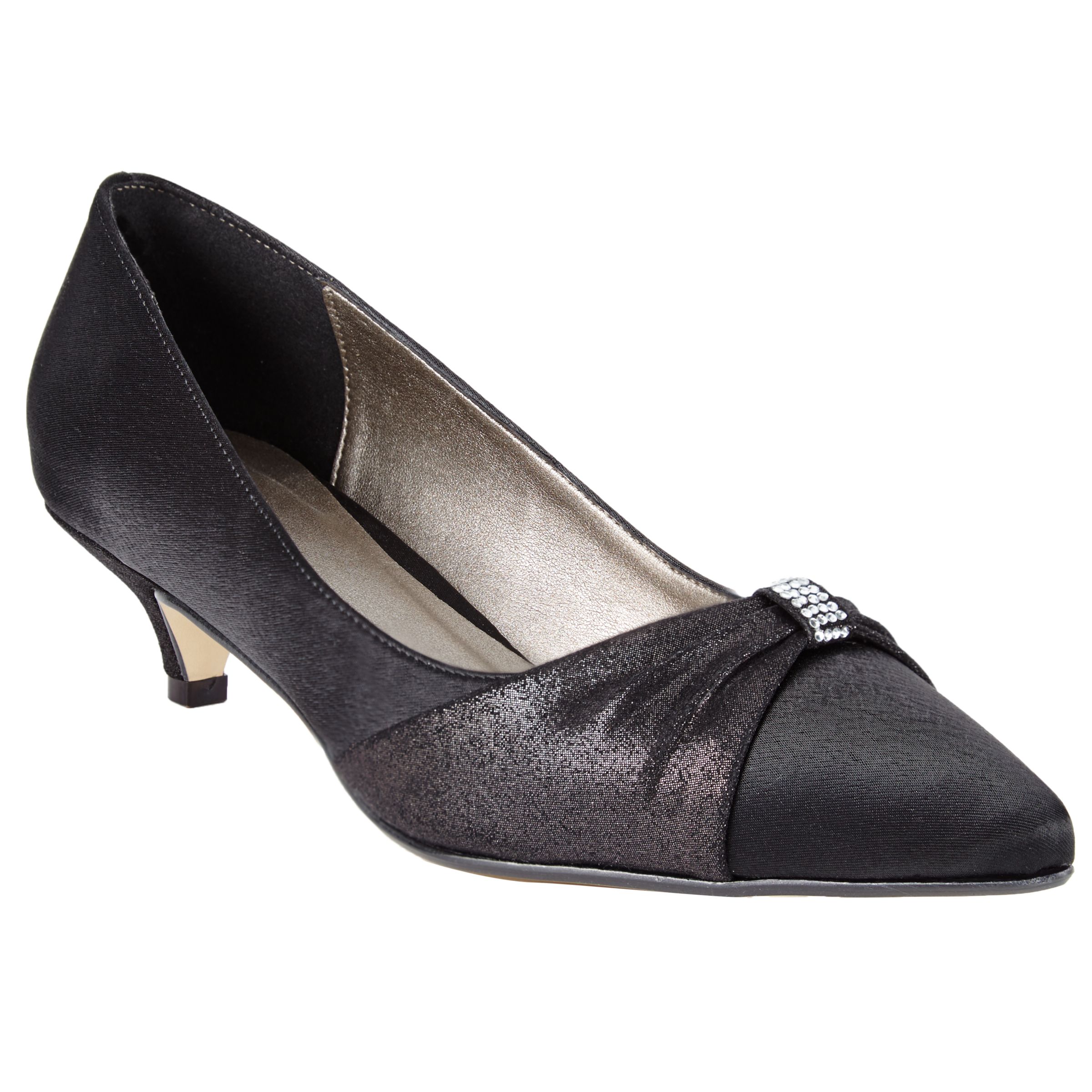 Buy John Lewis Blakemore Kitten Heel Court Shoes, Black Satin Online ...