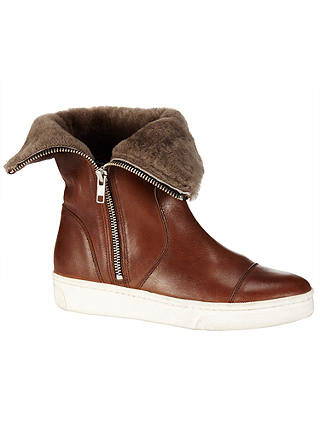 Kin Reija Leather Calf Boots, Brown