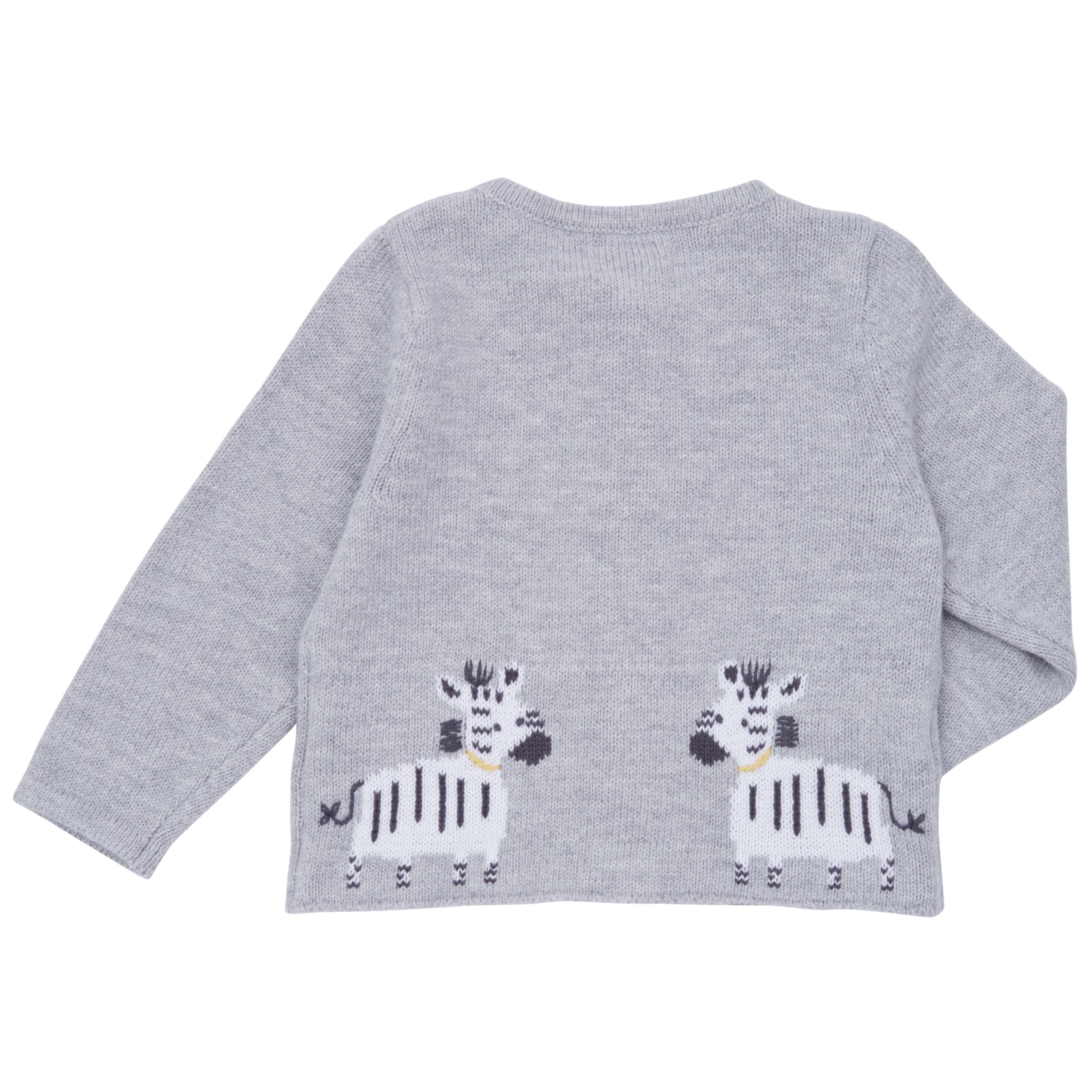 Buy John Lewis Baby Knitted Zebra Cardigan, Grey | John Lewis