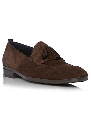 Dune Apron Suede Tassel Loafers, Brown