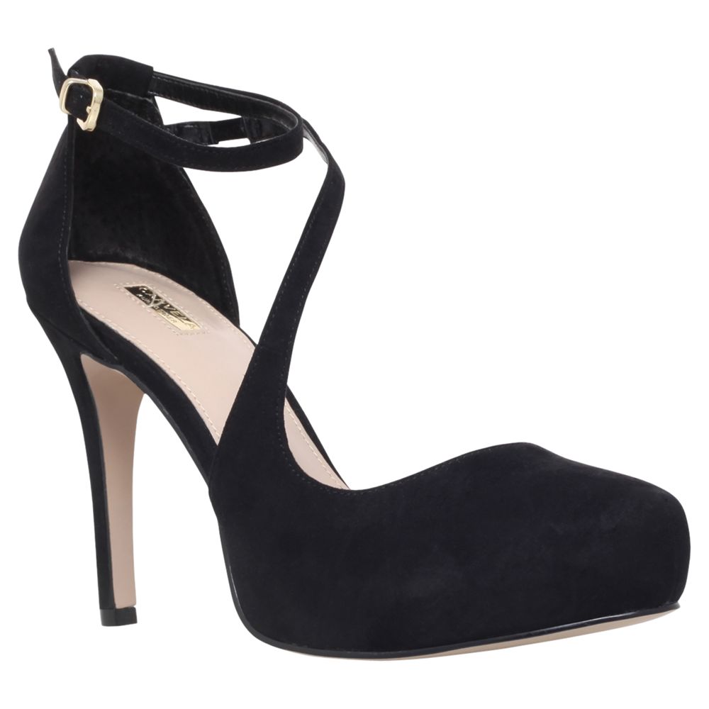 Carvela Antler Stiletto Heeled Asymmetric Court Shoes, Black