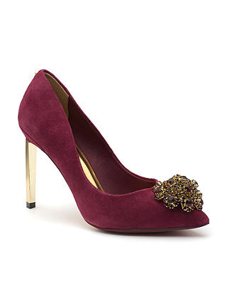 Ted Baker Peetch Suede Court Shoes, Dark Red