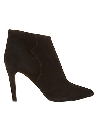 Mint Velvet Kayleigh Frame Design Stiletto Ankle Boots, Black Suede