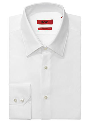 HUGO Enzo Cotton Poplin Regular Fit Shirt, Open White