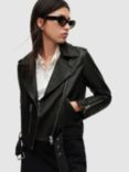 AllSaints Balfern Leather Biker Jacket, Black