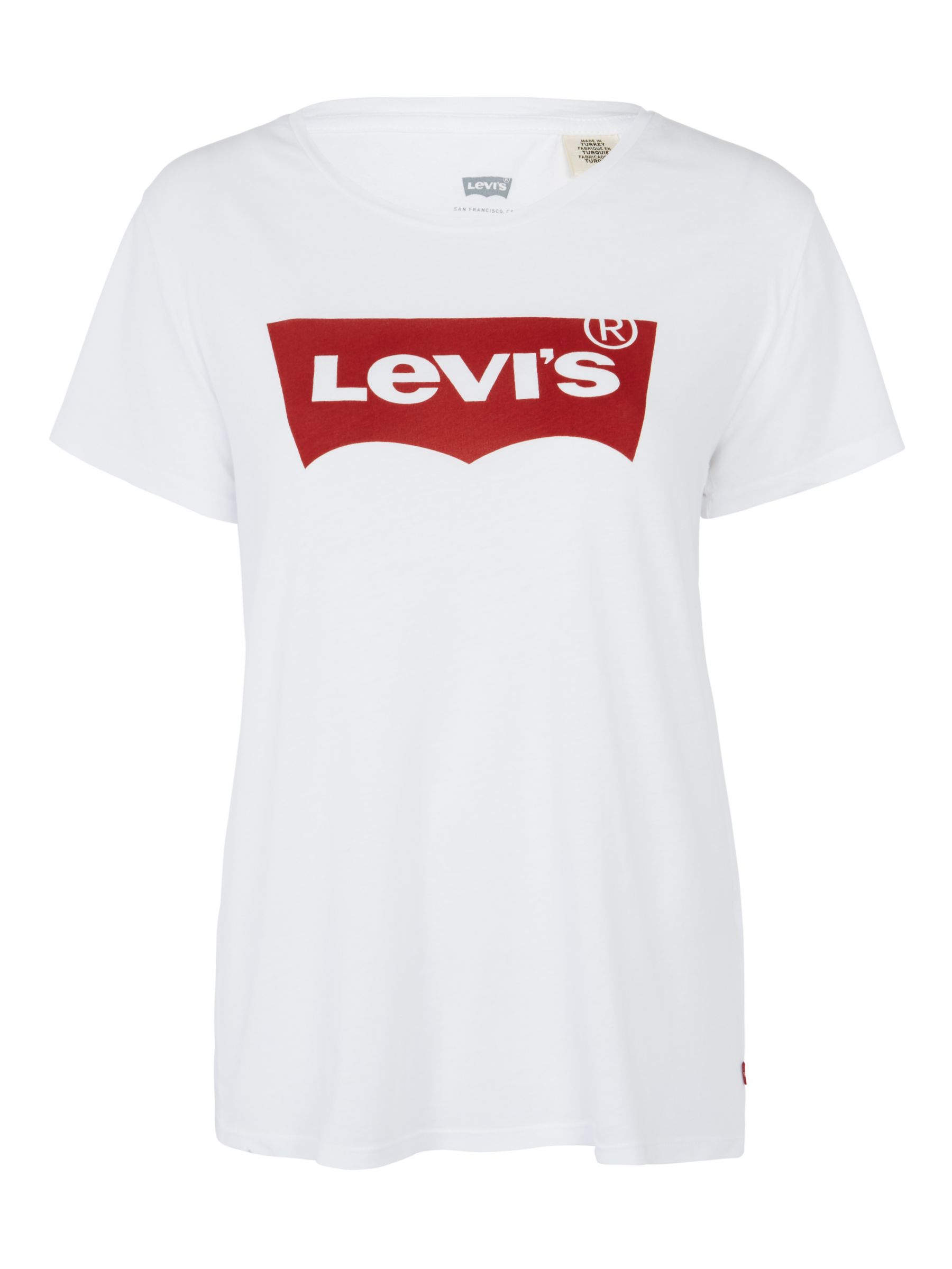 Levi's The Perfect Batwing Logo T-Shirt, White/Red Lewis & Partners